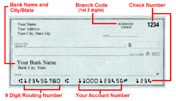 Finding your payment details on your check